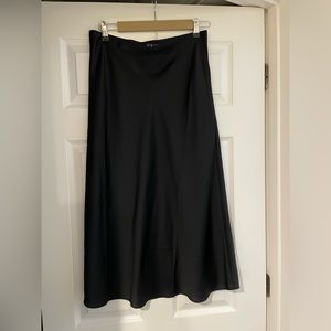 Jcrew midi slip silk skirt black